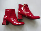 Juicy Couture Margaret Red Leather Ankle Boots UK Size 3