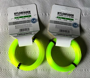 2x Faden Mähfaden 15m p. für Scheppach C-LT300-X 2 in 1 Akku Rasentrimmer Sense - Picture 1 of 1