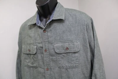 Карбоновая 2-кобальтовая фланелевая рубашка из смеси яков зеленая с длинным рукавом с карманами мужская 2XL XXL - Изображение 1 из 4