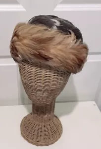 1940’s Feather & Wool Women’s Pillbox Hat, TOP! Vintage Antik - Bild 1 von 7