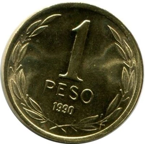 1 PESO 1990 CHILE UNC Coin #M10068C - Picture 1 of 3