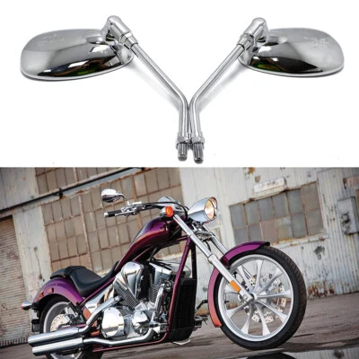 Chrome Motorcycle Rear View Side Mirrors For Yamaha V Star 1300 1100 950 650 250 - Image 1 of 4