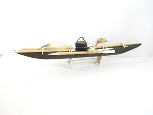 Vintage Alaska Volkskunst Baidarka Kanu Modell - Bild 1 von 15
