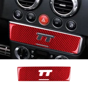 Para Audi Audi TT 2001-06 Rojo Fibra de Carbono Interior CD FM Consola Tapicería - Imagen 1 de 9