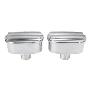 ・*Aluminum Valve Cover Breather PCV Combo Kit Finned Oval Polished 6100FP For - Picture 1 of 12
