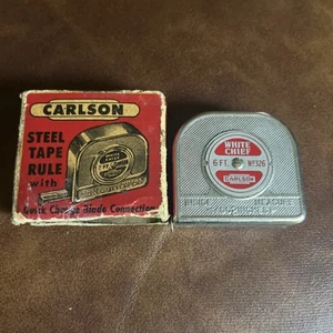 Strumento di misurazione a nastro Carlson & Sullivan vintage capo bianco n. 326 6 piedi in scatola - Foto 1 di 4