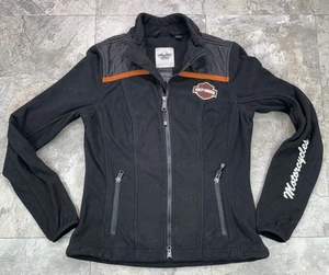 Harley Davidson Classic Black and Orange Woman's Size Medium Riding Jacket. - Picture 1 of 9