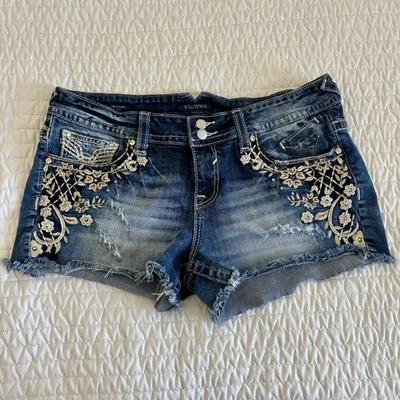 Vigoss Chelsea Pantalones Cortos Embellecidos Desgastados Corte Pantalones Cortos Mujer’s 15/16 Bling Foto 1 de 4