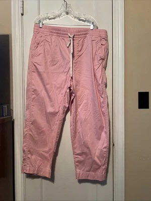 Lane Bryant Womens Capri Pants Sz 18 Pull On Casual Drawstring Elastic Pink - Image 1 of 3