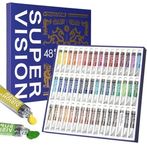 SUPER VISION Watercolor Paint Set Master Artist Grade 48 Colors x 8ml Watercolor - Picture 1 of 8