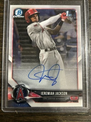 2018 Bowman Chrome Draft Jeremiah Jackson Rookie Rc 1st Auto Autograph Orioles - Image 1 of 2
