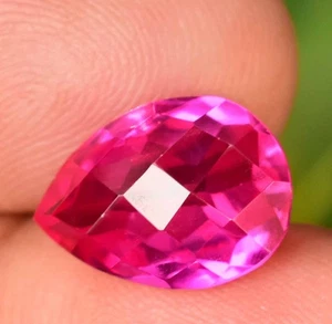 Natürlicher roter rosa Rubellit Turmalin 6,60 kt AGL zertifiziert Birne Karo Edelstein - Bild 1 von 8