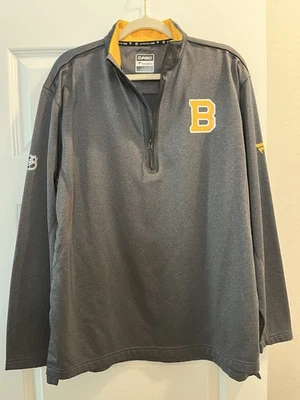 Suéter Boston Bruins Auténtico Pro Cuarto Cremallera Alternativo B Logo NHL Foto 1 de 4