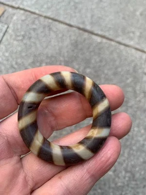 Maravilloso Colgante Tibetano Antiguo Ágata Natural Dzi *Rayas* Ho Foto 1 de 4