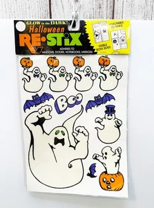 Vintage Re Stix Glow-in-the-Dark Ghosts Fensterklammern Halloween Deko NIE BENUTZT - Bild 1 von 4