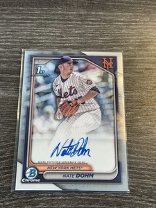 NATE DOHM 2024 BOWMAN CROMO BORRADOR PRIMER AUTÓGRAFO METS AUTO - Imagen 1 de 2