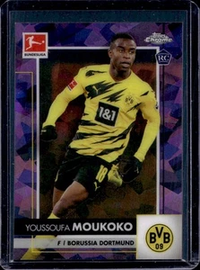 2020 Topps Chrome Sapphire Youssoufa Moukoko Refractor Rookie RC Purple #15/25 - Picture 1 of 2