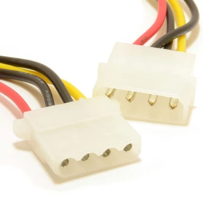 50cm Power Verlängerungskabel 4-Pin LP4 Molex Männlich Zu Weiblich 0,5m - Bild 1 von 4