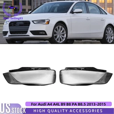PARA AUDI A4 A4L B9 B8 PA B8.5 2013-2015 Par Faros Lámpara Cubiertas Lente Carcasa Foto 1 de 4