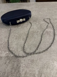 Kate Landry Clutch/Shoulder/Crossbody purse,bag Navy Bling Bow Snap G27a New G5 - Picture 1 of 5