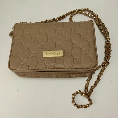 Bolso Bandolera Acolchado Bebe Tostado A Presión y Cremallera con Correa de Cadena Foto 1 de 4