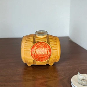 Vintage Clan Tartan Scotch Whisky Ceramic Barrel Shape Empty Decanter  Fun.  - Picture 1 of 7