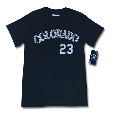 Majestic Colorado Rockies Men's T-Shirt Small Black Purple Kris Bryant #23 MLB - Image 1 of 4