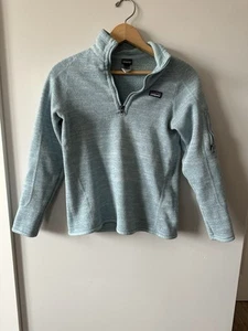 Girls Patagonia Fleece Quarter Zip Sweater Size XL 14 - Picture 1 of 11