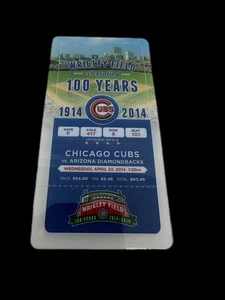 Selten! Chicago Cubs Wrigley Field 100 Jahre 2014 Mega Ticket mit Schlüsselband Display - Bild 1 von 7