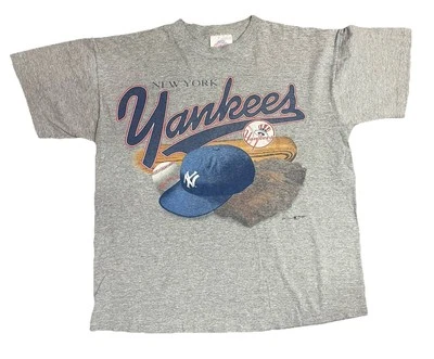 Camisa De Colección Hank Aaron Originales New York Yankees Logo Grande 1997 Foto 1 de 4