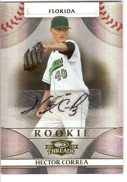 HECTOR CORREA AUTOGRAPH ROOKIE SERIAL #/999 2006 DONRUSS THREADS 116 MARLINS - Image 1 of 1