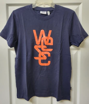 Camiseta WeSC Overplay Manga Corta Azul Marino Blazer Naranja Logo Estampado Para Hombre Talla S Nueva con Etiquetas Foto 1 de 4