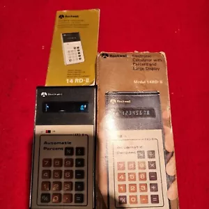 Vintage 1976 Rockwell Calculator Model 14RD-II In Original Box & Instr Manual - Picture 1 of 3