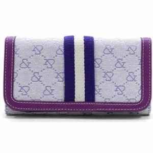 Designer inspiriert Canvas Lavendel Signatur Frau Scheckbuch L Geldbörse lila - Bild 1 von 7