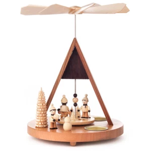 Holiday Ski Winter Sport Kids Pyramid Tea Light - Picture 1 of 1