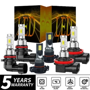 6X LED Headlight High/Low Fog Light Bulbs For Jeep Grand Cherokee 2011 2012 2013 - Bild 1 von 12