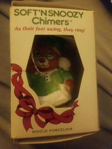Vintage Jasco Soft N Snoozy Glockenspiel Opa Bär Keramik Glocke Ornament - Bild 1 von 1