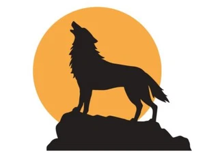 Howling Wolf Full Moon Sticker Stickers A451 - Picture 1 of 1