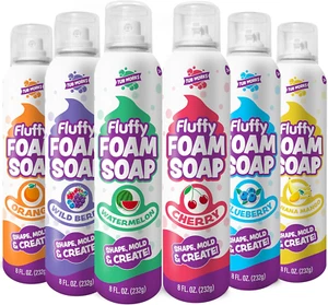 ® Fluffy Foam Soap, Variety 6 Pack | Shape, Mold & Create Bath Art with Soft Bat - Picture 1 of 8
