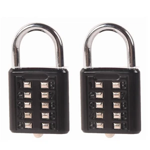 10-Digit Combination Lock Push Button Padlock 5 Digit Locking Mechanism 2PCS - Picture 1 of 9