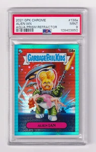 2021 GPK CHROME MINT 9 ALIEN IAN 138a AQUA PRISM REFRACTOR 39/199 - Picture 1 of 2