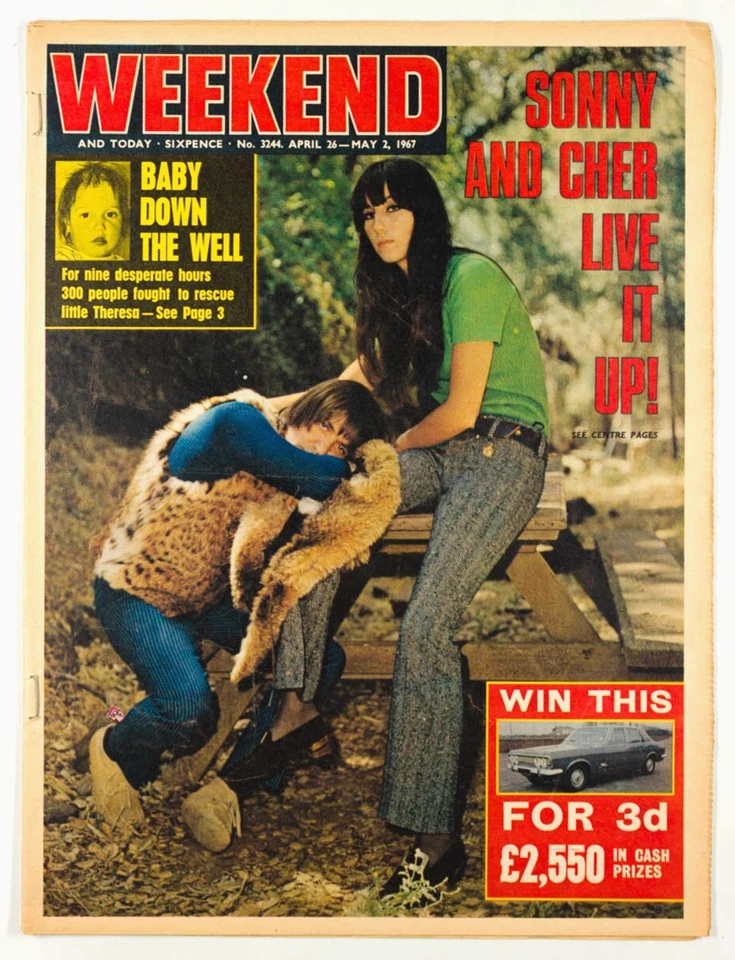 Sonny and CHER Peter Sellers DANNY MACKAY Weekend magazine April 26 1970 no 3224 - Image 1 of 1