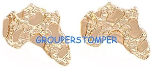 Africa Map Post Style In Two Sizes Pierced Stud Earrings New Nugget Style - Picture 1 of 7