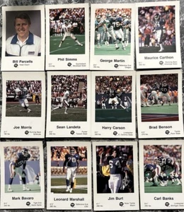 RARO 1987 NEW YORK GIANTS FÚTBOL AMERICANO 12 TARJETAS POLICÍA CONJUNTO PHIL SIMMS BILLETES PAQUETES - Imagen 1 de 9
