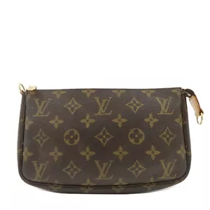 Auth Louis Vuitton Monogram Pochette Accessoires Pouch Brown M51980 Used F/S - Picture 1 of 21
