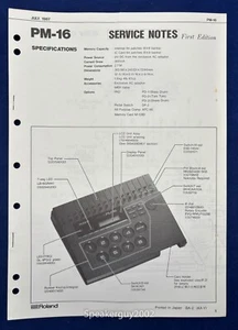 Original Roland Service Manual / PM-16 - Picture 1 of 1
