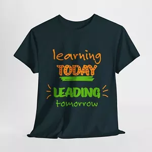 School Teacher Unisex Heavy Cotton Up to 5XL Tee T-Shirt 'Leading Tomorrow' - Picture 1 of 118