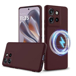For Motorola Edge 50 Neo, Magnetic Skin Touch Feel Liquid Silicone Cover Case - Picture 1 of 20