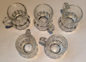 Lot Of 5 Collectible Beer Mug Shot Glasses Clear Federal 2 Inches Tall - Picture 1 of 3