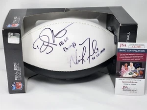 NICK FOLES / DOUG PEDERSON signed Super Bowl football JSA COA EAGLES inscription - Picture 1 of 7